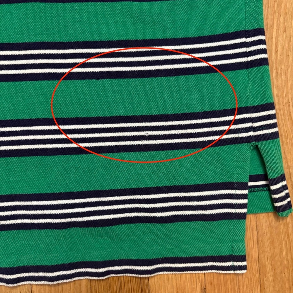 Y2K Polo Golf Ralph Lauren Green Stripe Polo Shirt XXL - Picture 11 of 12